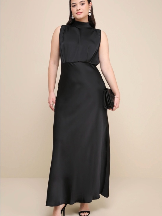 Lulus Dresses & Skirts - Lulus Ada Satin Maxi Dress Women Formal Minimalist Preppy Large Black